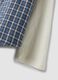 Blue cropped pure cotton checked shirt with layered double sleeves, oversized fit_5