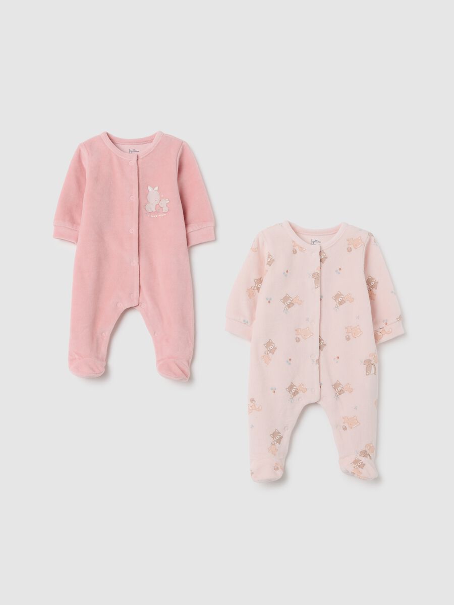 Two-pack pink cotton baby bodysuits with snap closure_0