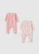 Two-pack pink cotton baby bodysuits with snap closure_0