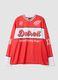 Red and white hockey-style T-shirt with Detroit Red Wings print_0