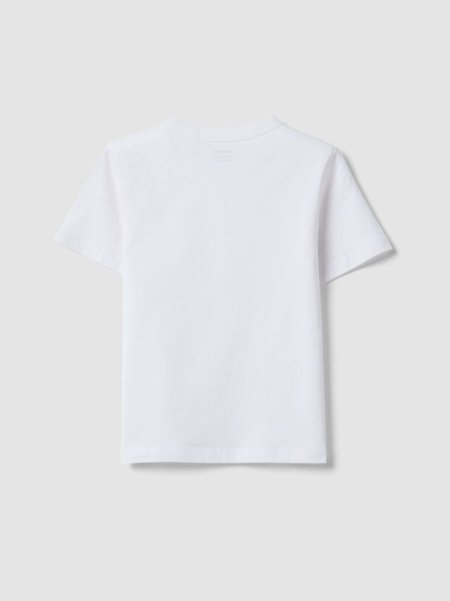 White pure cotton kids&rsquo; T-shirt with oversized fit_1