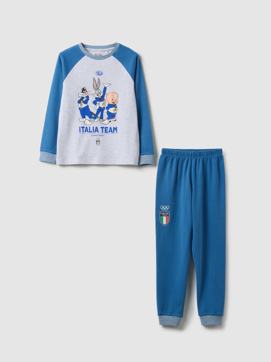 Pigiama multicolor da bambino in misto cotone Looney Tunes x Italia Team_0
