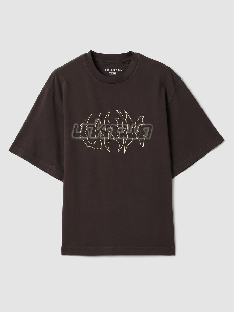 Brown short-sleeve pure cotton T-shirt_4