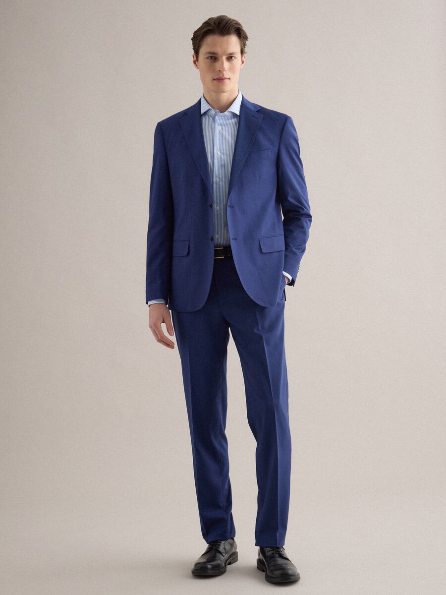Single-breasted regular fit blue blazer_1
