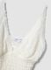 White stretch cotton fitted tank top with floral lace_5