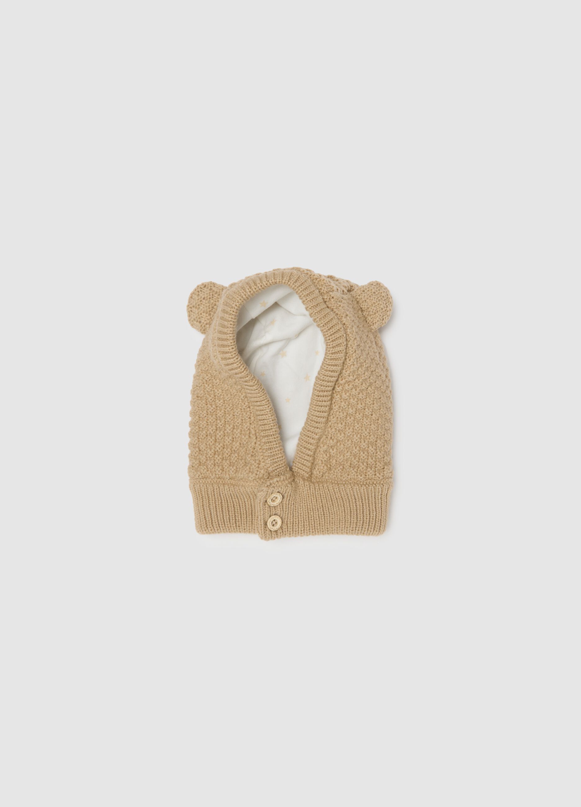 Beige knitted hat