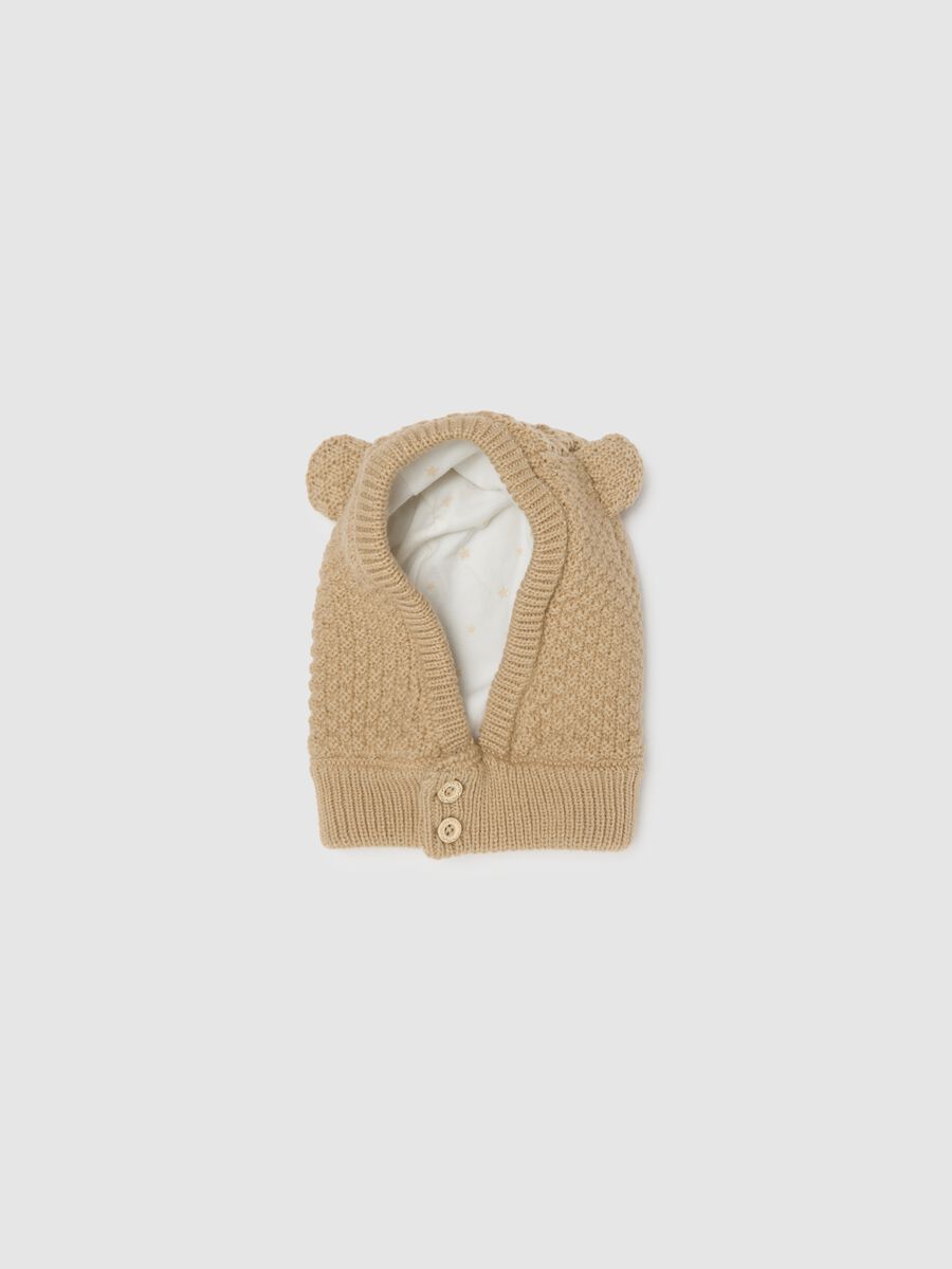 Beige knitted hat_0