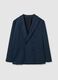 Blue Stretch Fabric Slim Fit Blazer_4