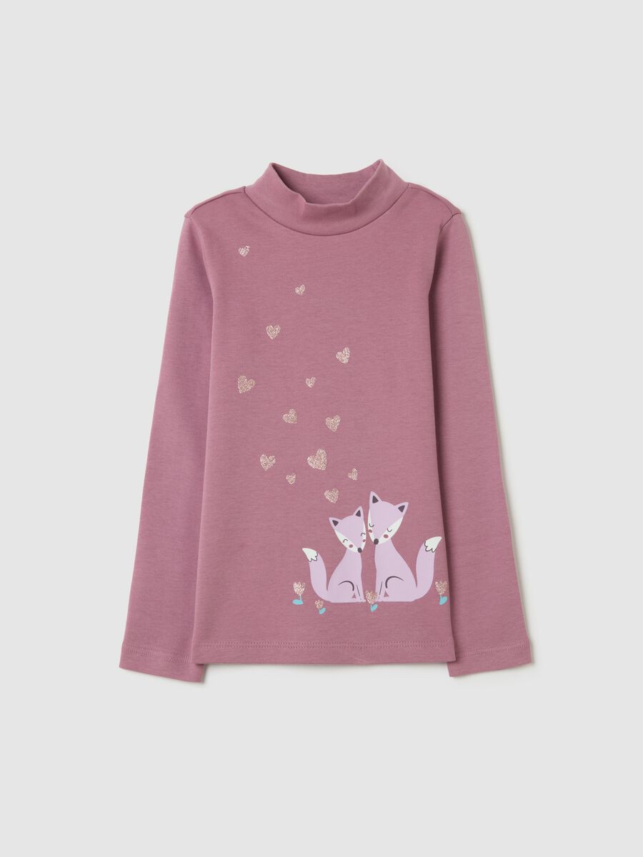 Girl's pink pure cotton regular fit jumper_0