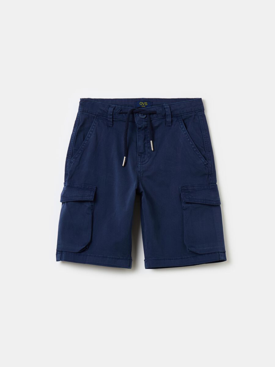 Cargo Bermuda shorts with drawstring_0