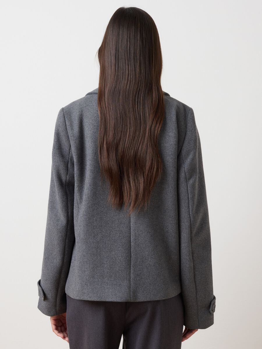 Cappotto in misto lana grigio regular fit_2