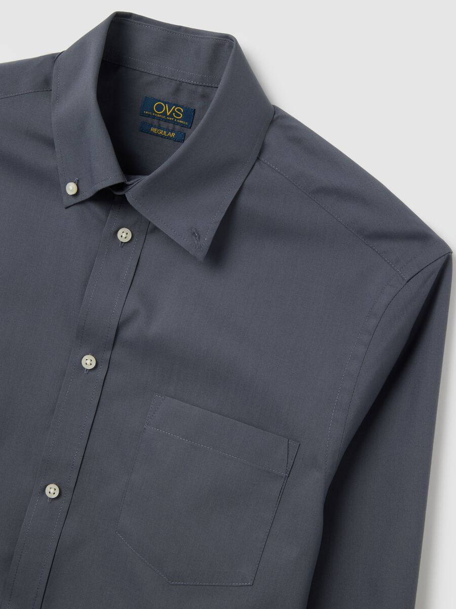 Regular Fit Blue Shirt_5