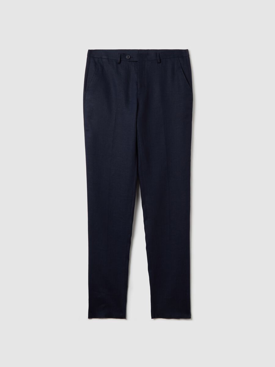 Contemporary regular-fit trousers in linen_4