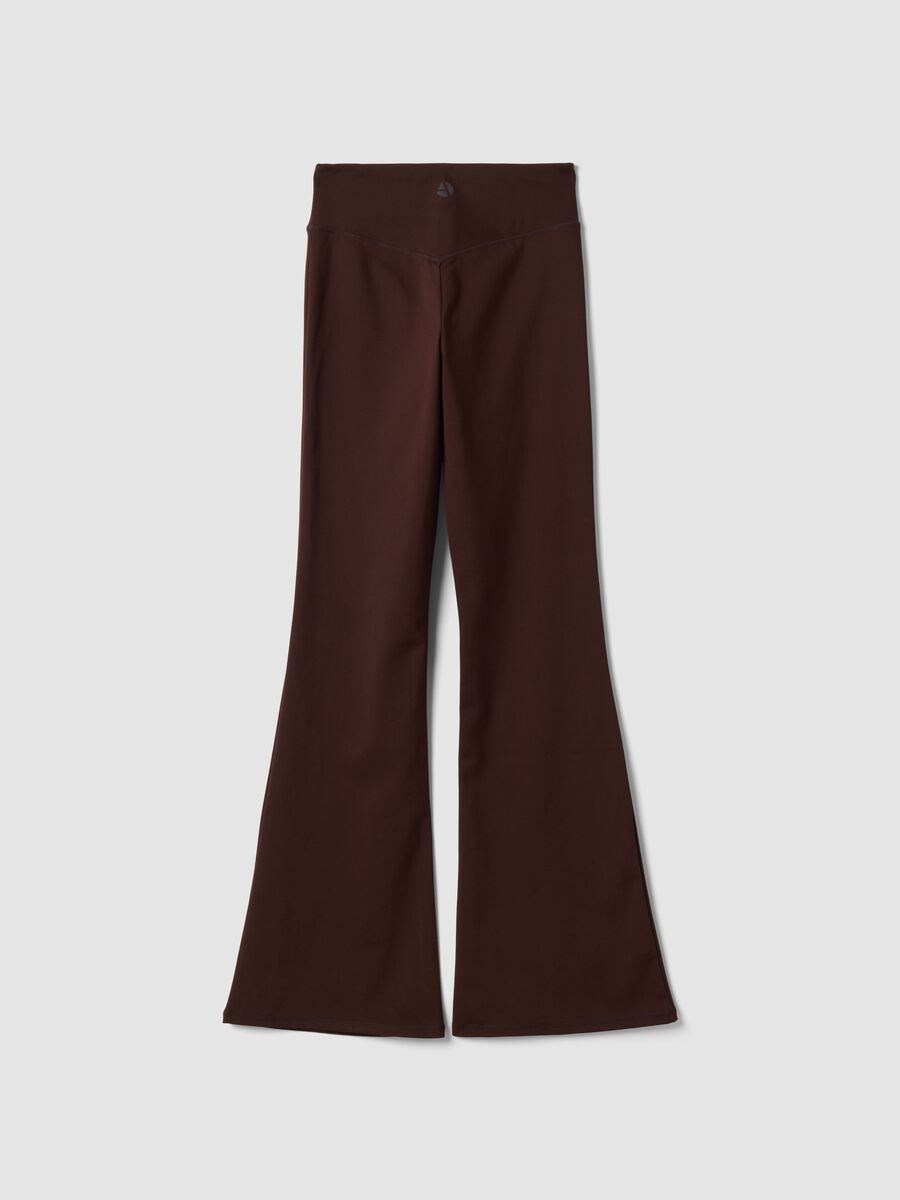 Leggings marroni flare in tessuto elasticizzato traspirante ALTAVIA STUDIO_6