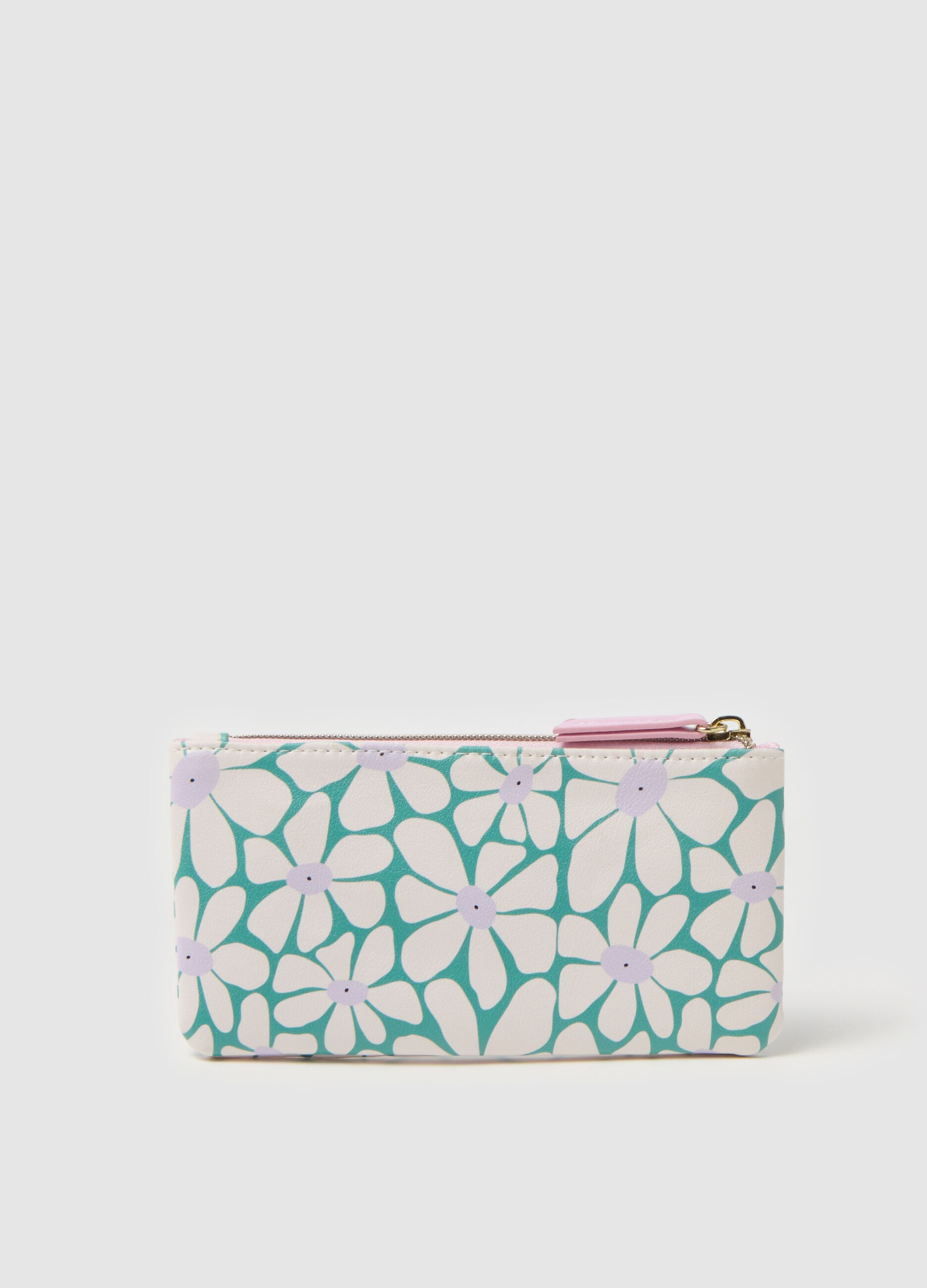 Beauty bag with print and zip