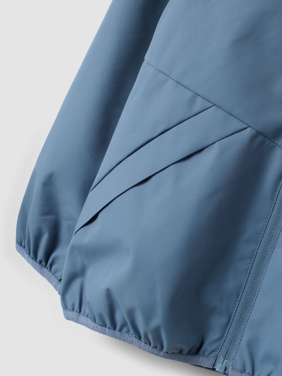Light blue oversized hooded zip-up jacket for boys_3