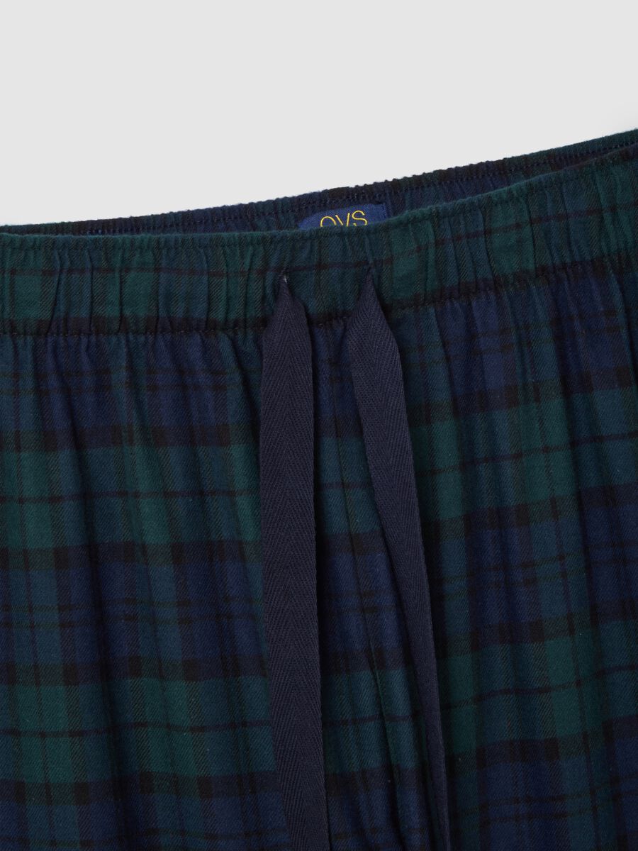 Multicoloured pure cotton checked pyjama trousers_1