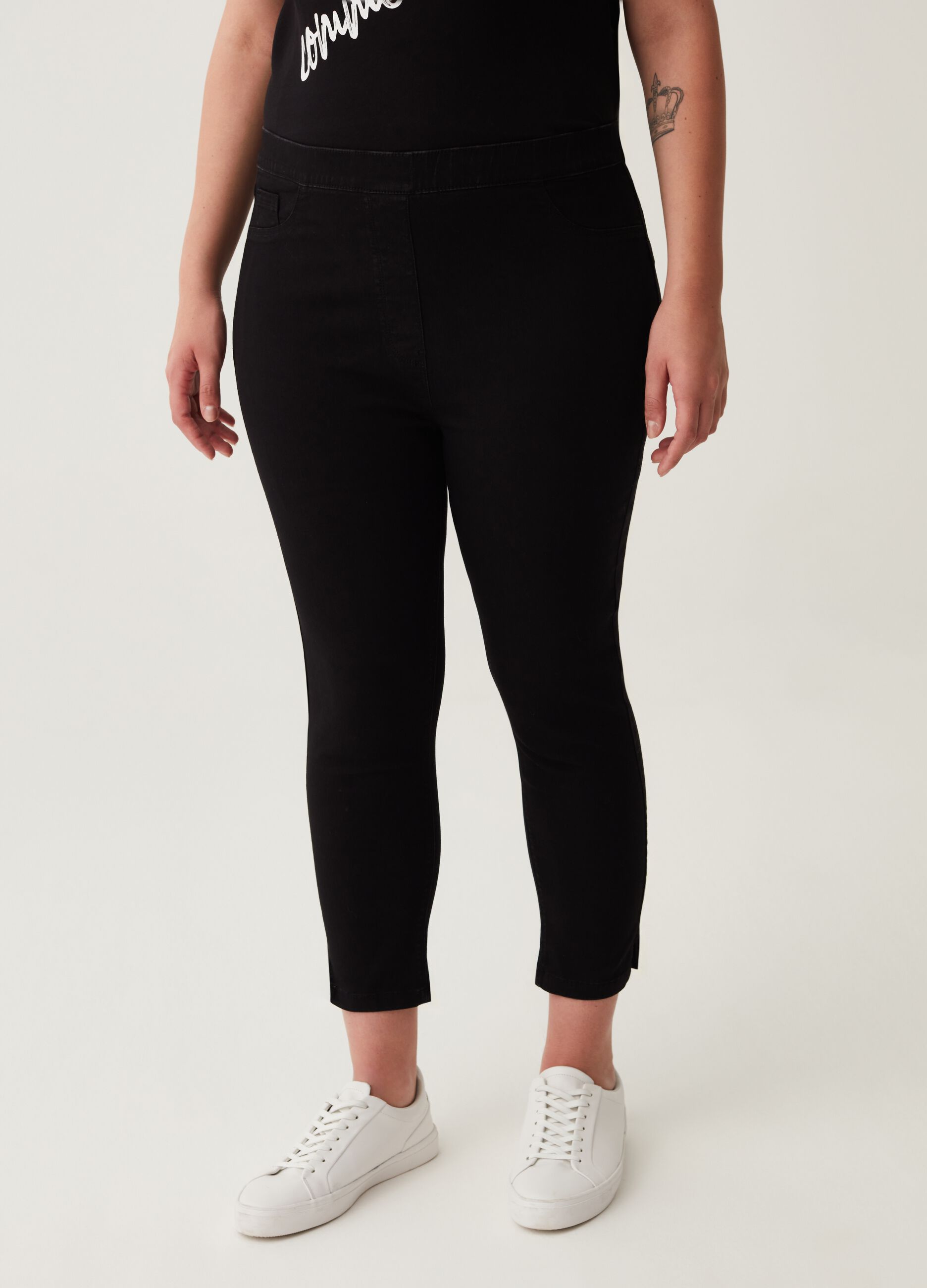 Jeggings cropped con spacchetti Curvy_1