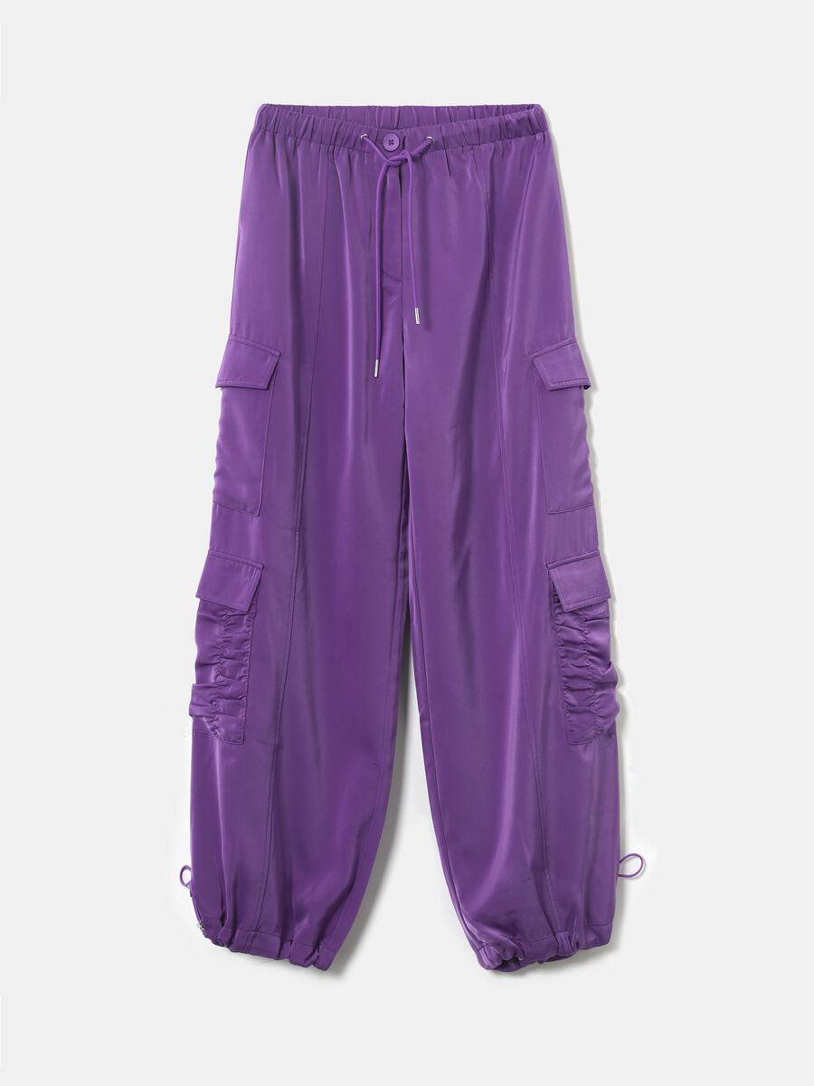 Satin-effect cargo joggers_3