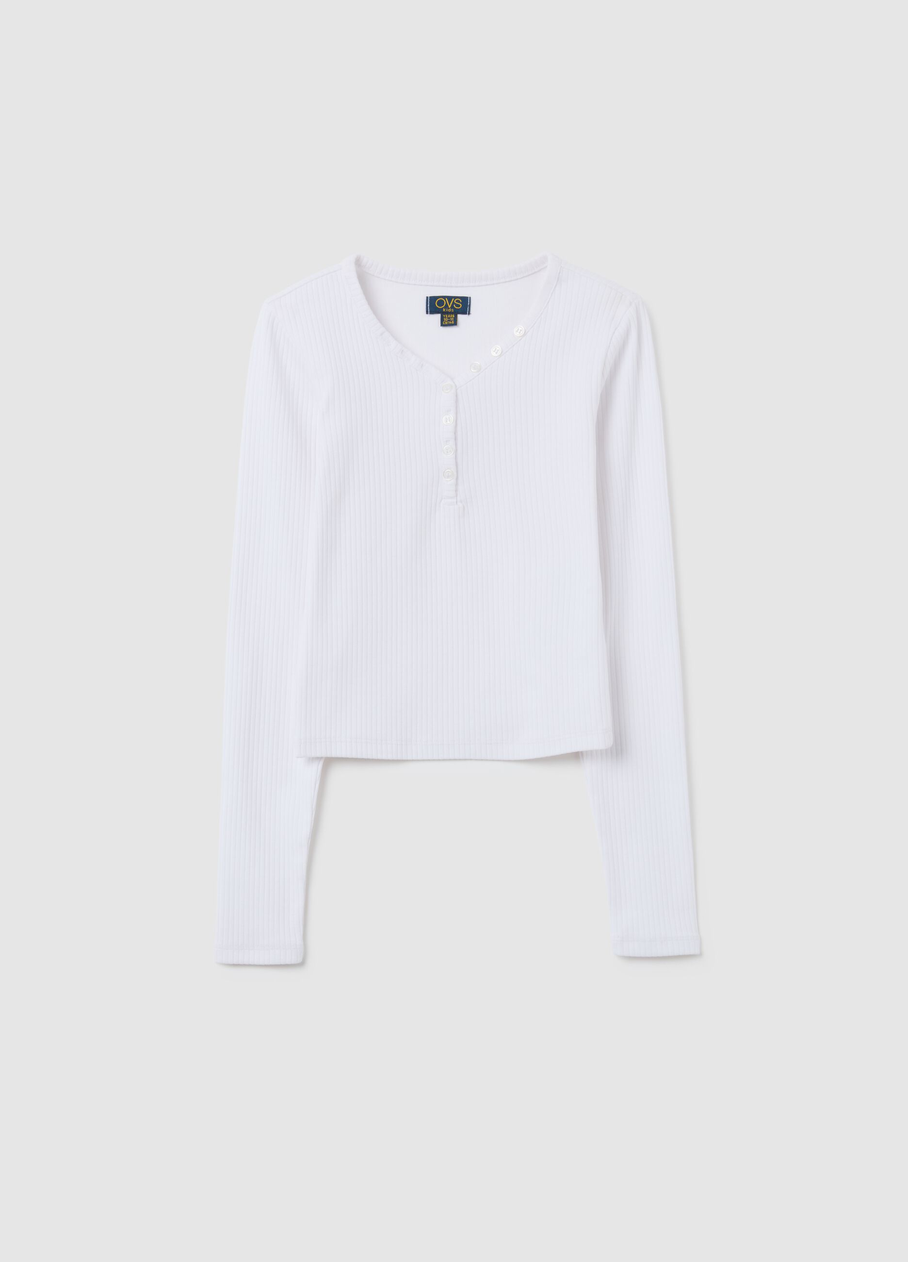 Girls' stretch cotton white regular fit top