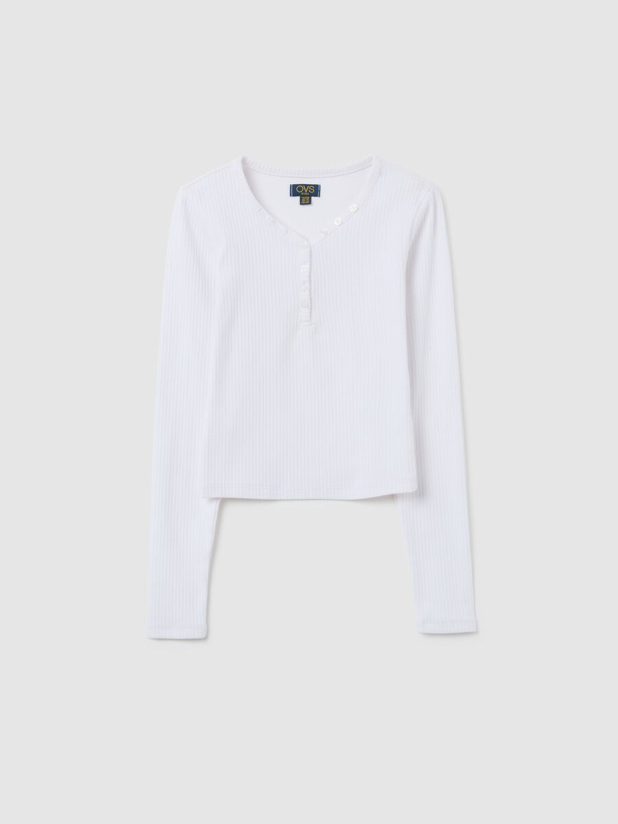 Girls' stretch cotton white regular fit top_3