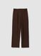 Brown wide-leg trousers with elasticated waist_4