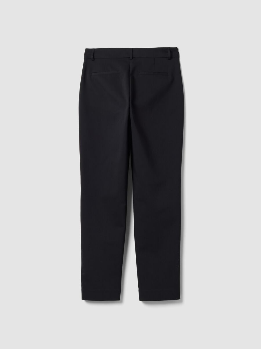 Pantaloni neri slim in cotone elasticizzato_2