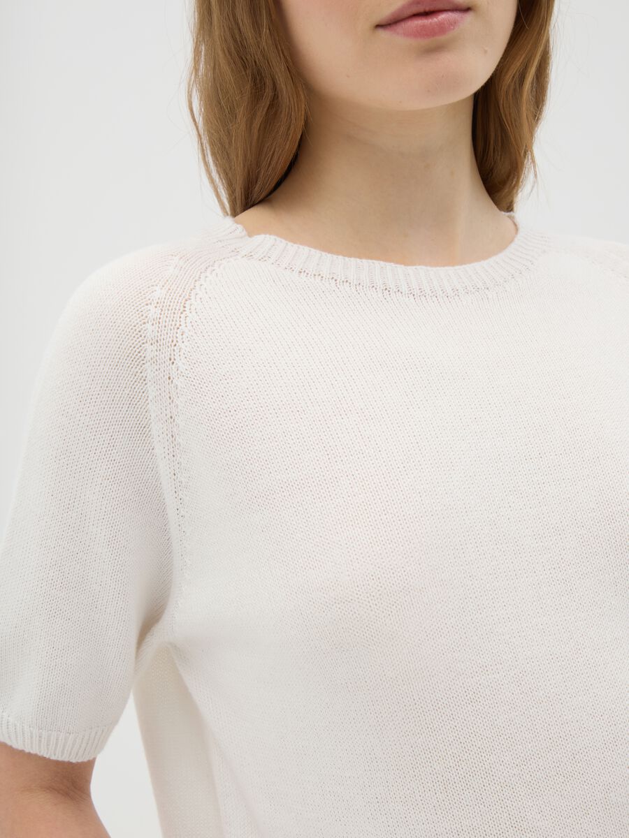 Women's white pure cotton regular fit t-shirt_2