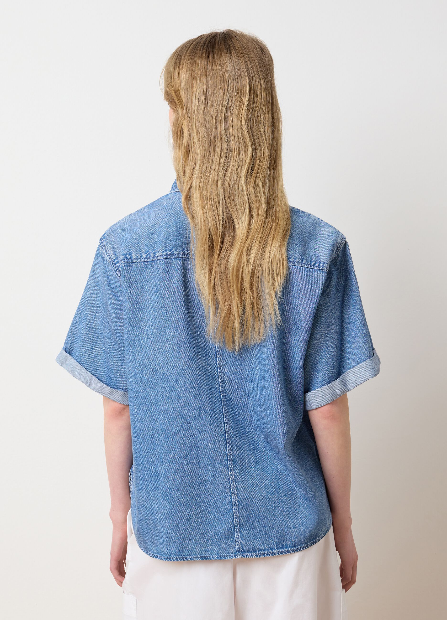 Women's Oversize Blue Denim Shirt