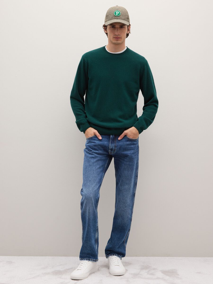 Green lambswool regular fit pullover_2