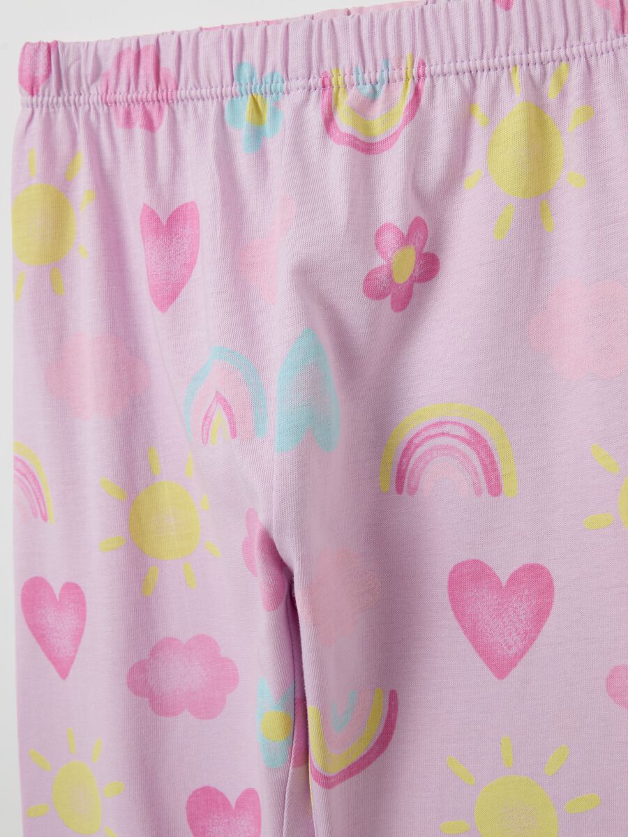 Organic cotton pyjamas with sun and hearts print_3