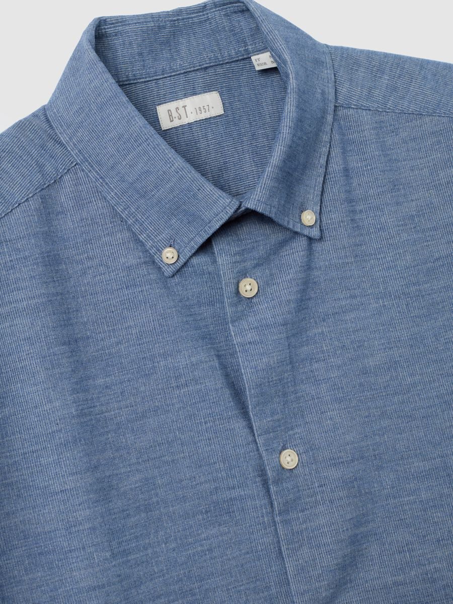 Pure Cotton Blue Regular Fit Shirt_5