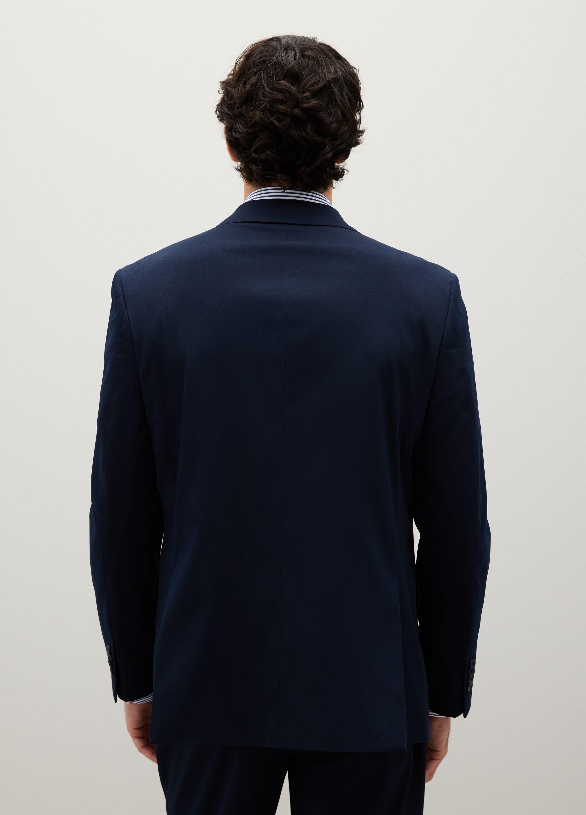 Regular Fit Blue Mixed Jacket