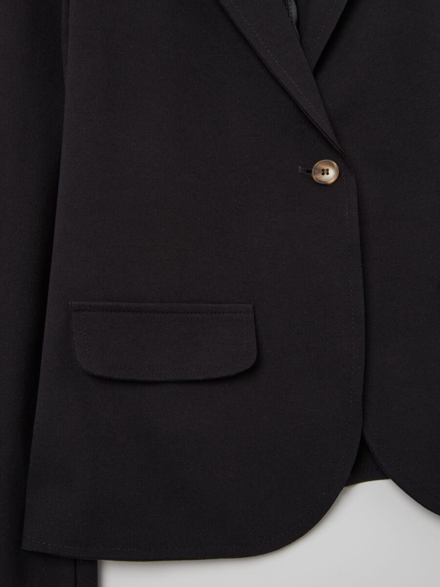 Solid colour single-breasted blazer_2