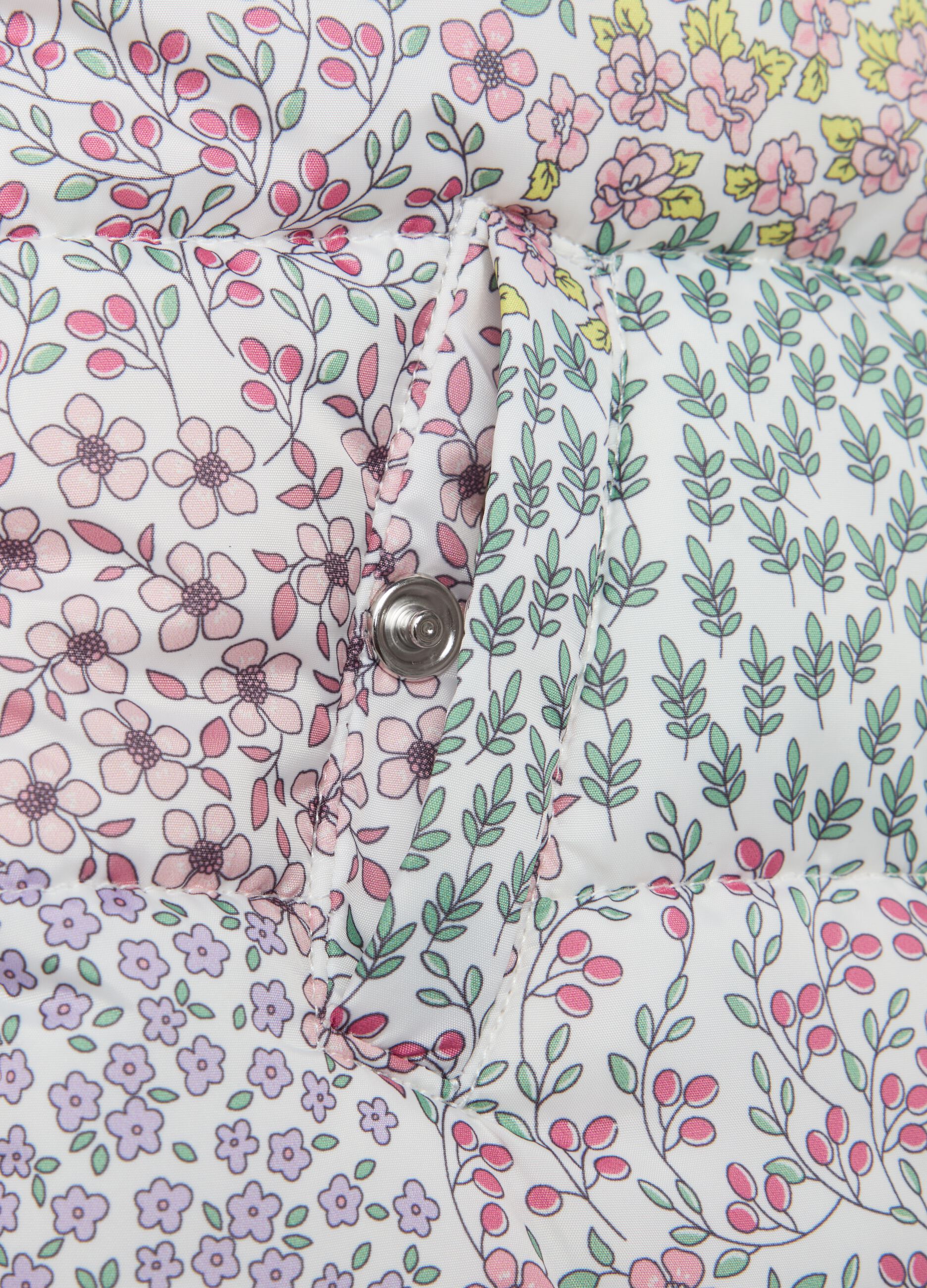 Padded waistcoat with floral pattern