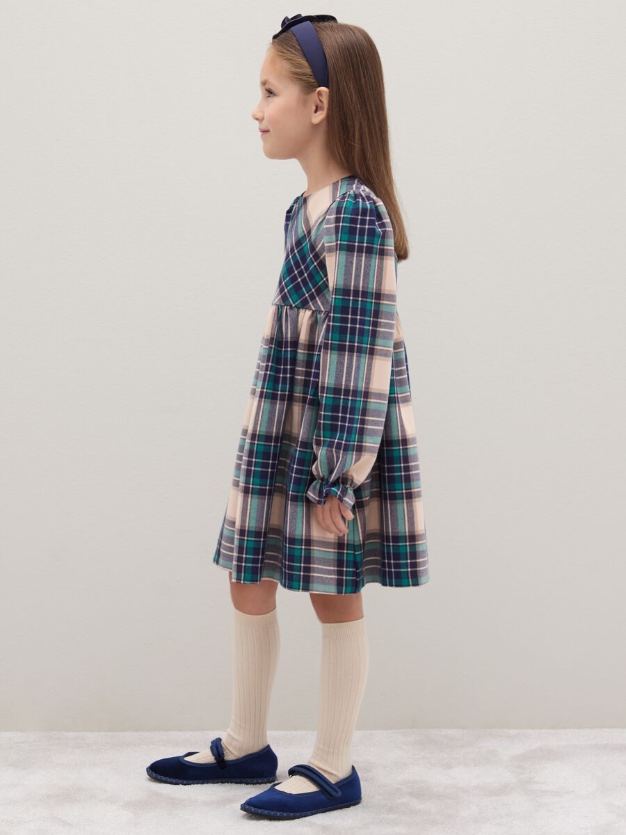 Abito a quadri multicolor da bambina in flanella regular fit_2