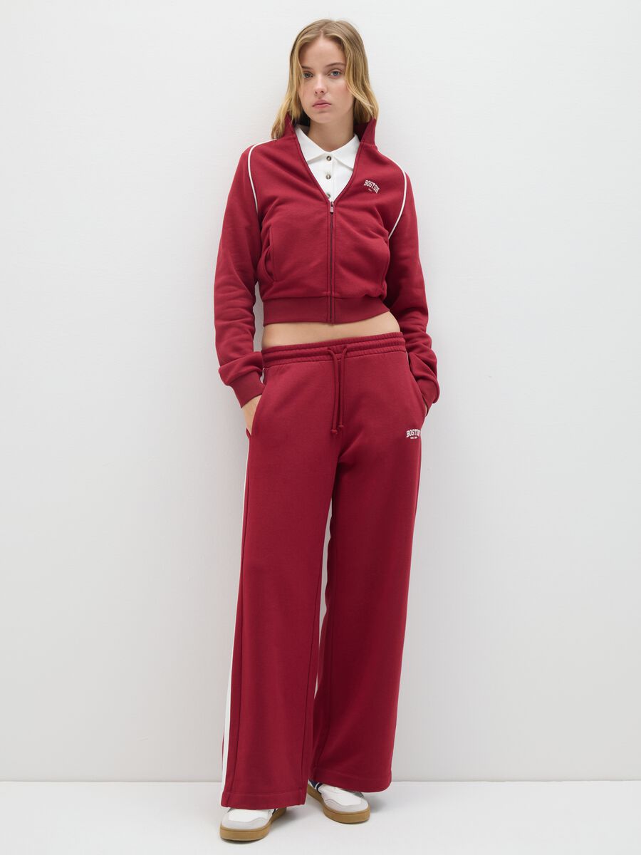 Red regular fit cotton blend sweatshirt_1