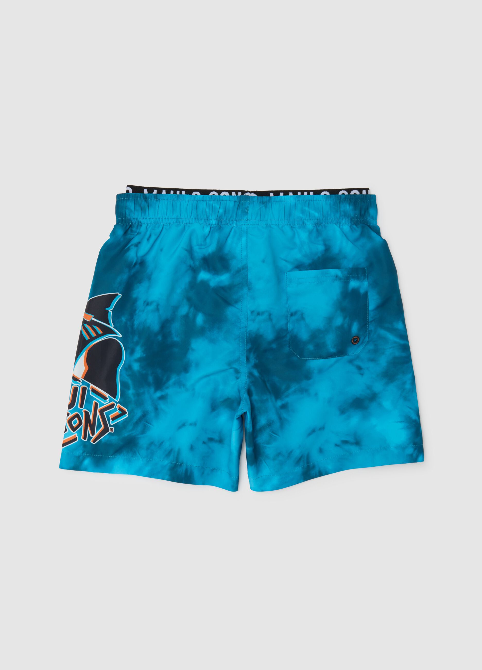 Costume da bagno da ragazzo in tessuto azzurro regular fit