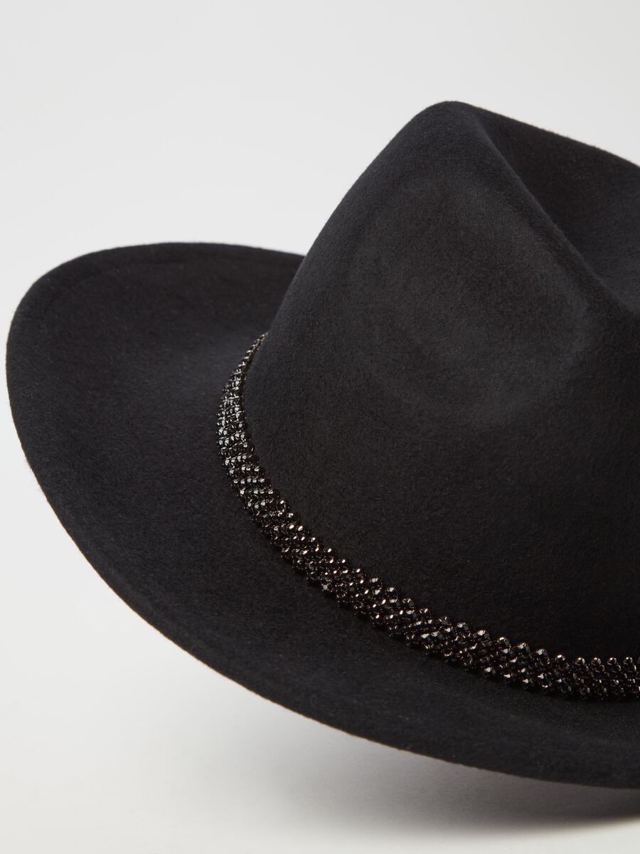 Fedora hat with diamanté edging_2