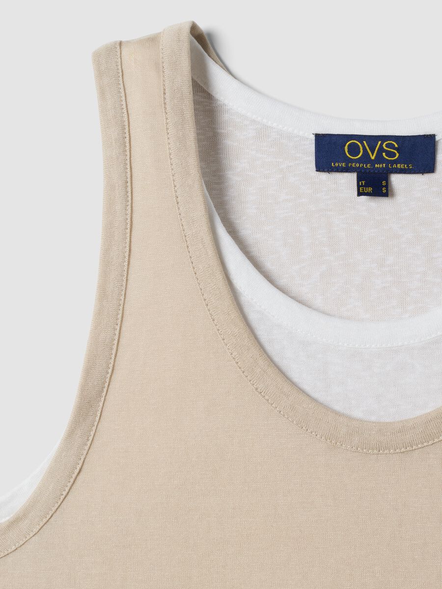 Tank top beige in misto viscosa regular fit_5