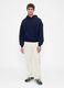 Men's White Trousers in Cotton and Polyester Blend_0