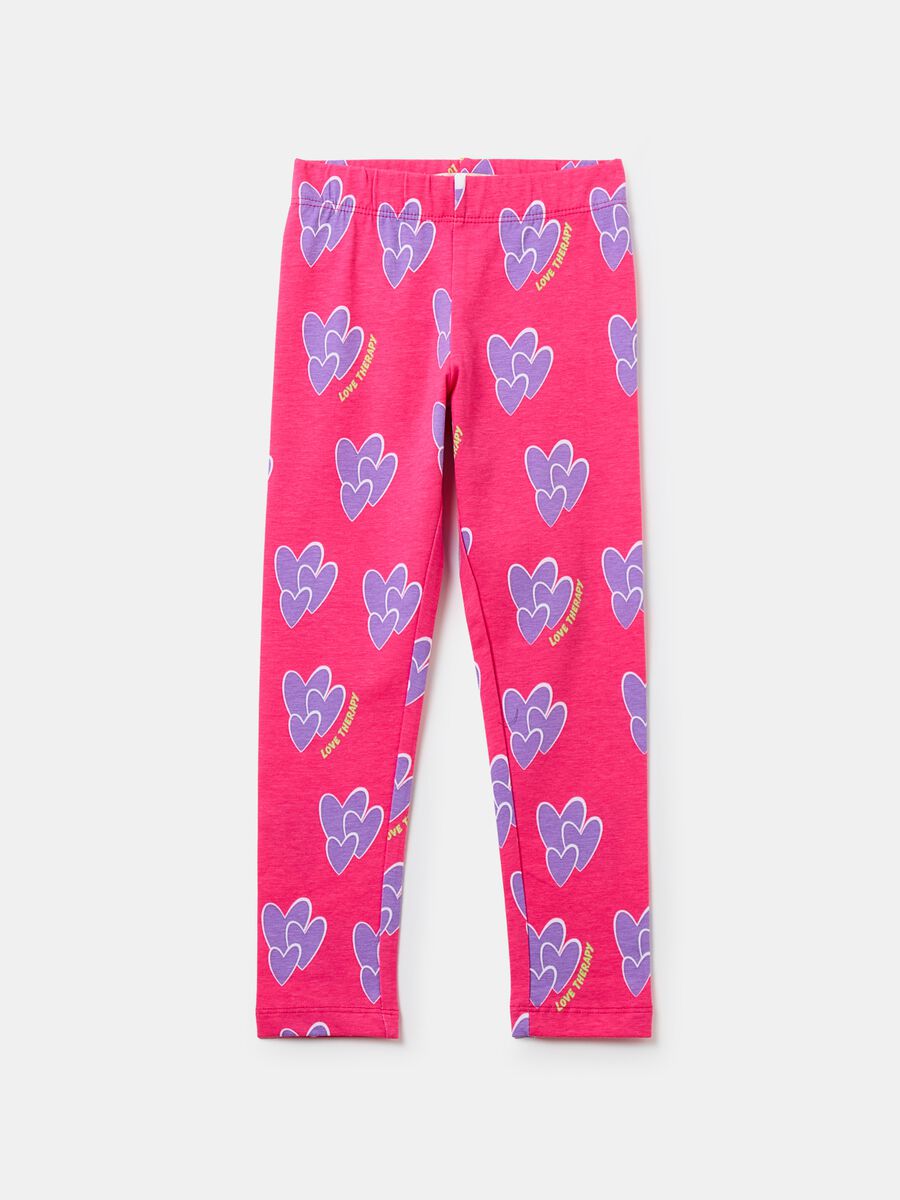 Leggings con stampa cuori all-over_0