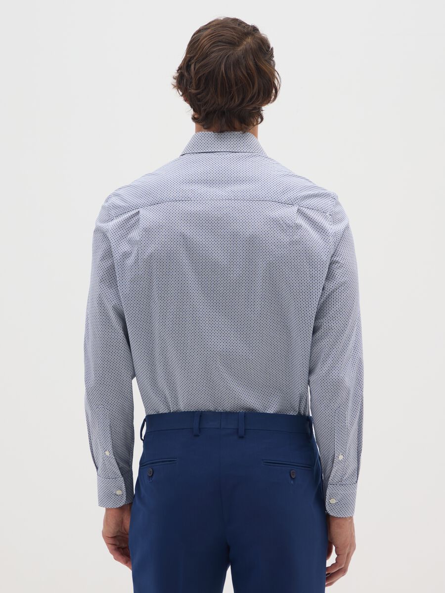 Camicia in misto cotone elasticizzato blu popeline_2