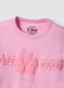 Pink pure cotton T-shirt regular fit with flower_5