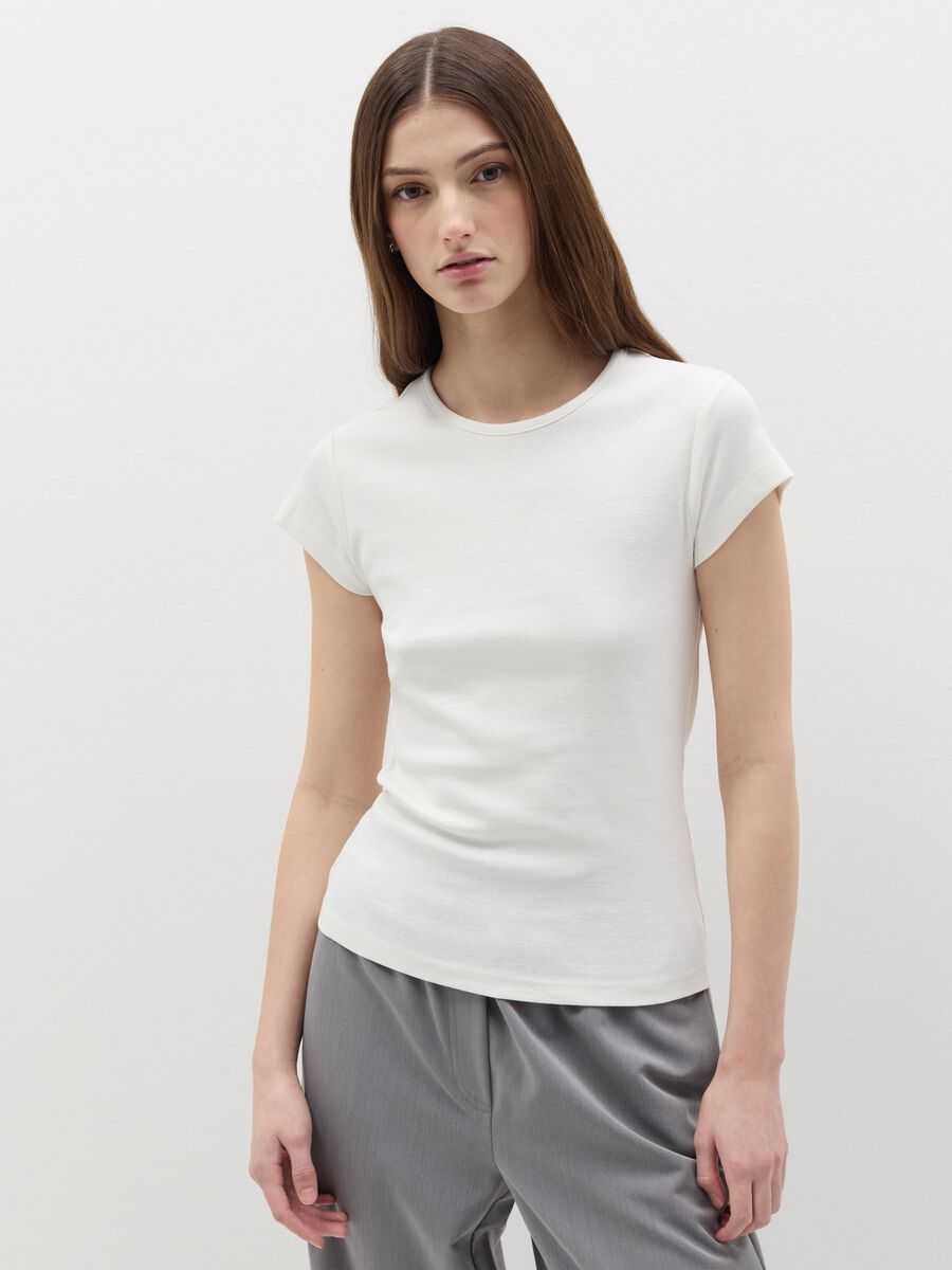 Solid colour cotton T-shirt_0
