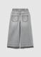 Jeans da bambina in puro cotone grigio wide leg_1