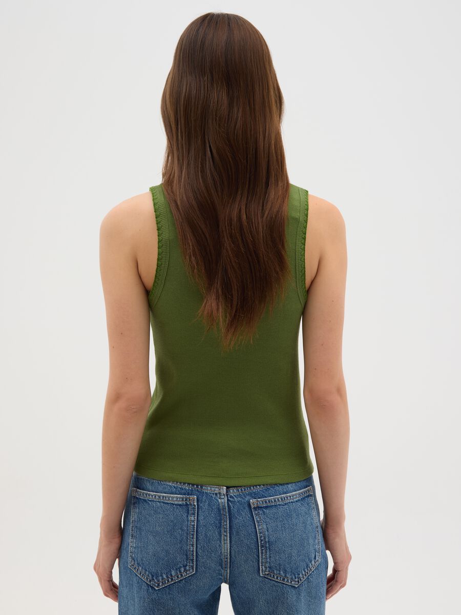 Women's green stretch cotton camisole_3