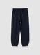 Pantaloni jogger blu in puro cotone organico_0