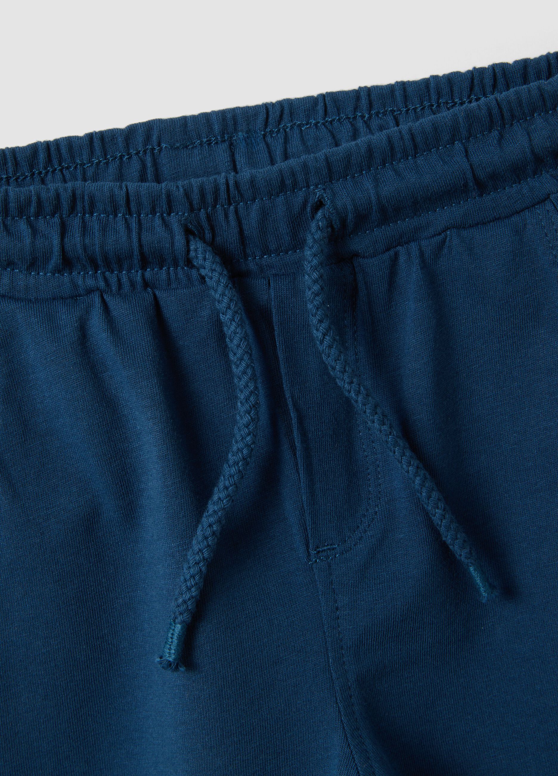 Blue pure cotton boys&rsquo; shorts, regular fit