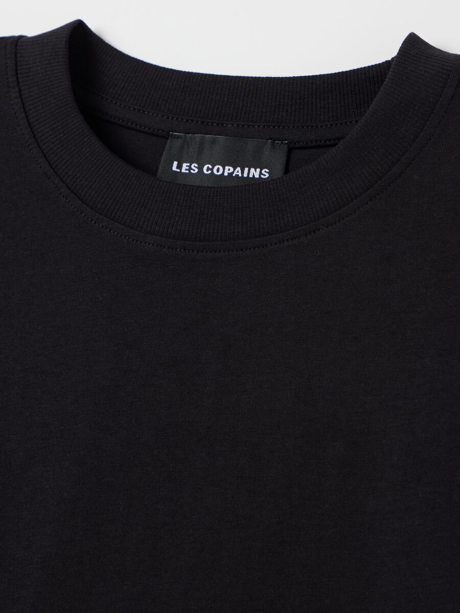 Black pure cotton T-shirt Les Copains_5